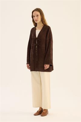 Örgü Kimono Acı kahve