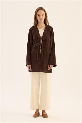 Örgü Kimono Acı kahve