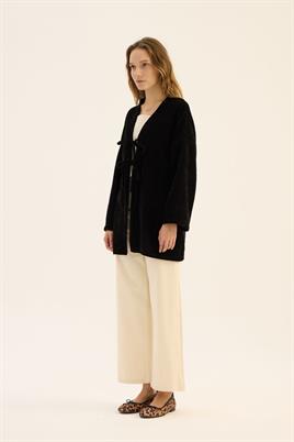 Örgü Kimono Siyah