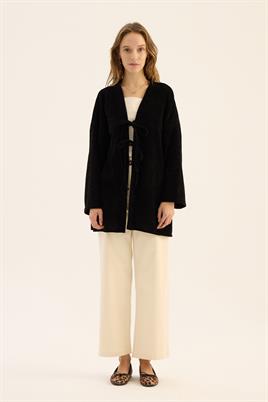 Örgü Kimono Siyah