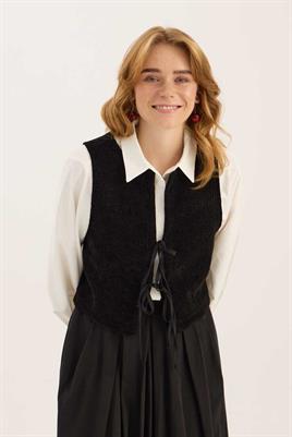Örgü Yelek Siyah