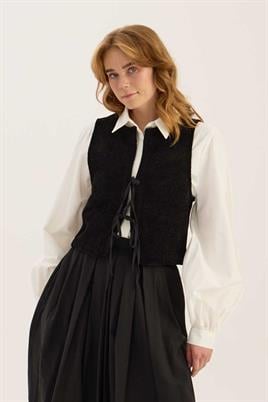 Örgü Yelek Siyah