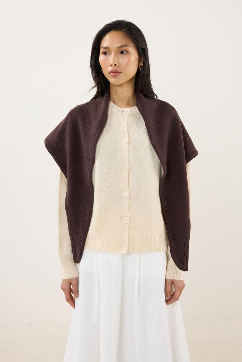 Örme Triko Atkı Acı kahve