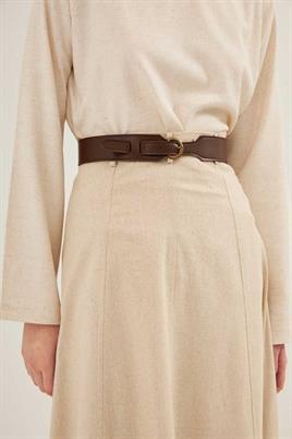 Oval Tokalı Kemer Acı kahve