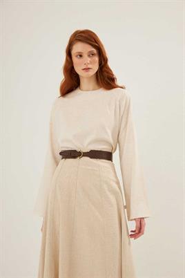 Oval Tokalı Kemer Acı kahve