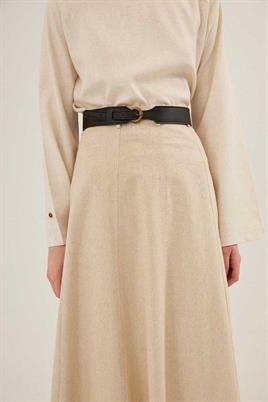 Oval Tokalı Kemer Siyah