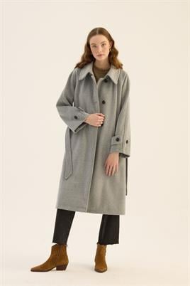 Oversize Kesim Kaban Açık gri