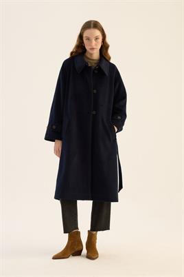 Oversize Kesim Kaban Lacivert