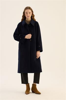 Oversize Kesim Kaban Lacivert