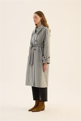 Oversize Kesim Kaban Açık gri