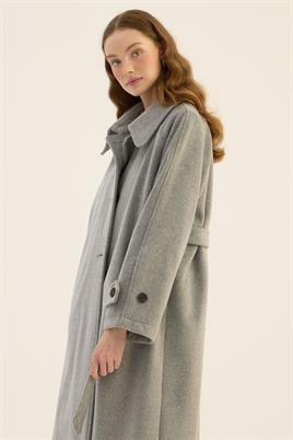 Oversize Kesim Kaban Açık gri