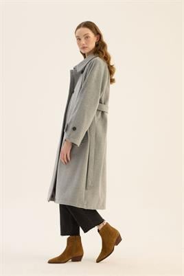 Oversize Kesim Kaban Açık gri