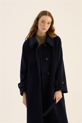 Oversize Kesim Kaban Lacivert