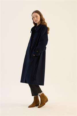 Oversize Kesim Kaban Lacivert