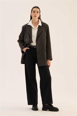 Oversize Kesim Kaşe Blazer Antrasit