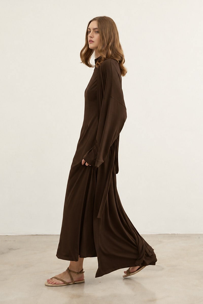 Oversize Viskon Kimono Acı kahve