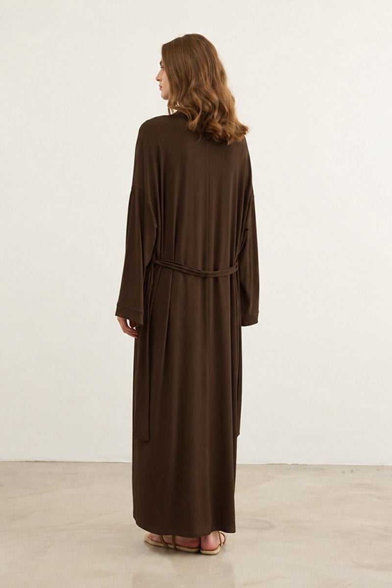 Oversize Viskon Kimono Acı kahve