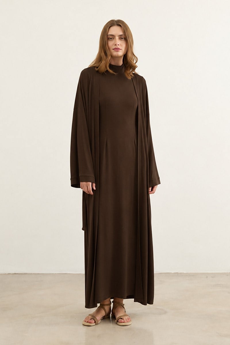 Oversize Viskon Kimono Acı kahve