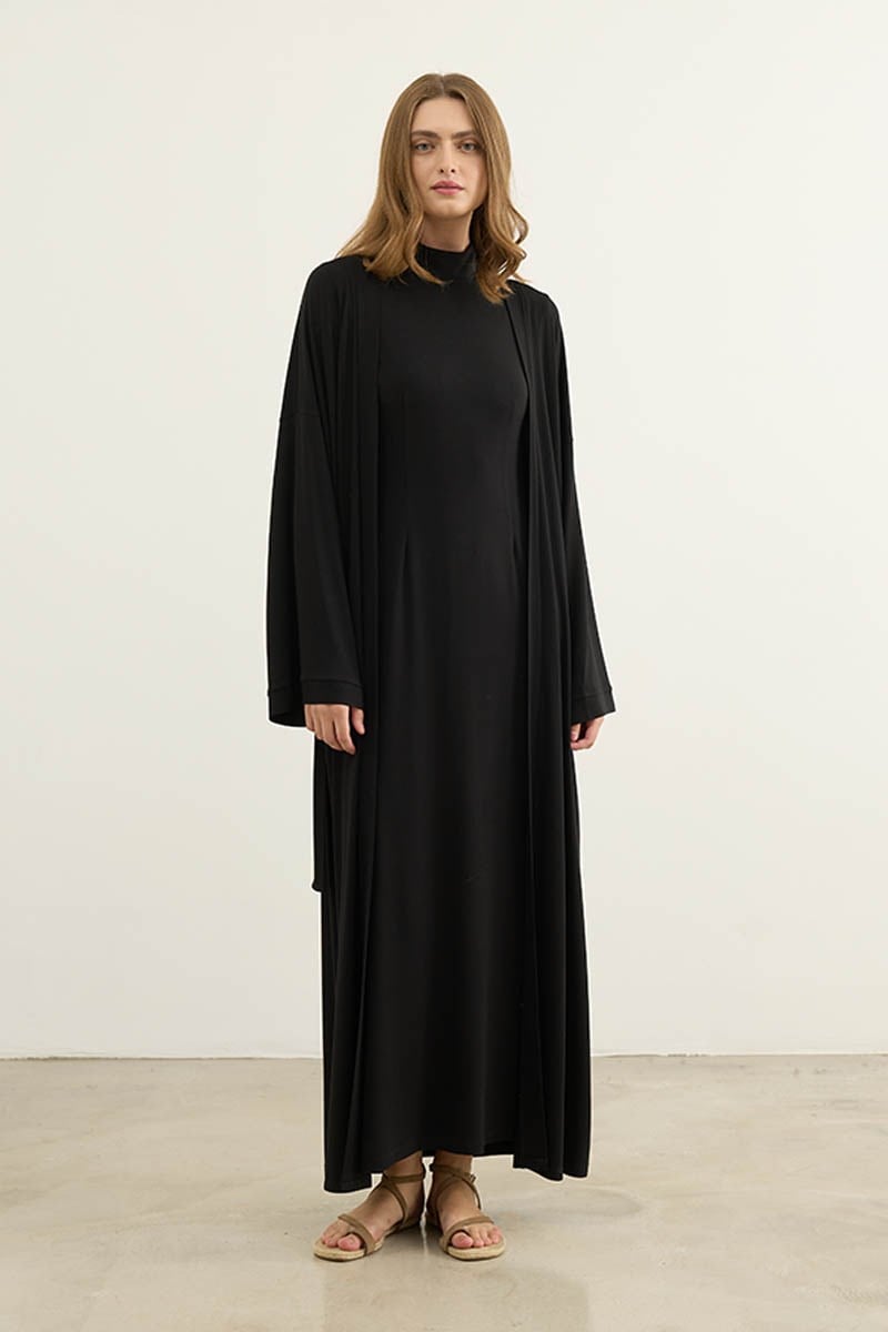 Oversize Viskon Kimono Siyah
