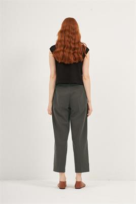 Paçası Apoletli Pantolon Haki