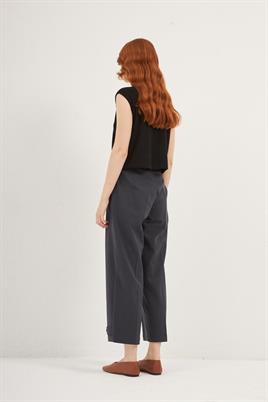 Paçası Apoletli Pantolon Lacivert