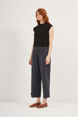 Paçası Apoletli Pantolon Lacivert