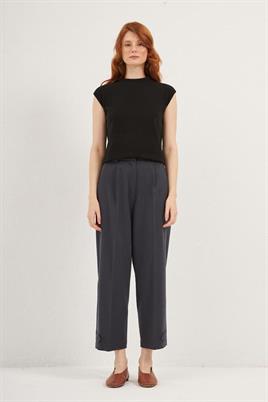 Paçası Apoletli Pantolon Lacivert