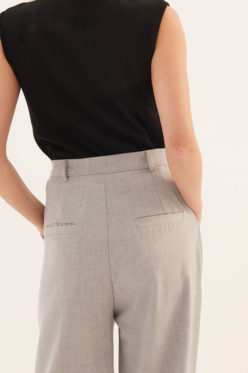 Palazzo Pantolon Açık Gri