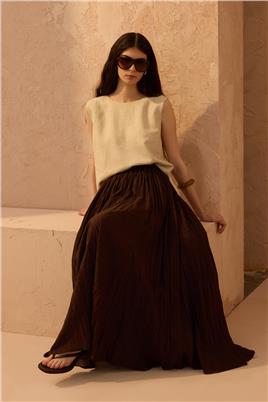 Pamuk Vual Crush Etek Acı kahve