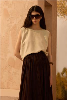 Pamuk Vual Crush Etek Acı kahve