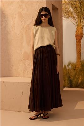 Pamuk Vual Crush Etek Acı kahve