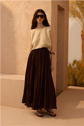 Pamuk Vual Crush Etek Acı kahve