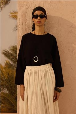 Pamuk Vual Crush Etek Krem