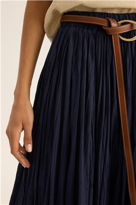 Pamuk Vual Crush Etek Lacivert