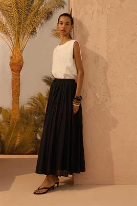 Pamuk Vual Crush Etek Siyah