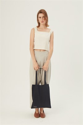 Pamuklu Shopper Çanta Lacivert