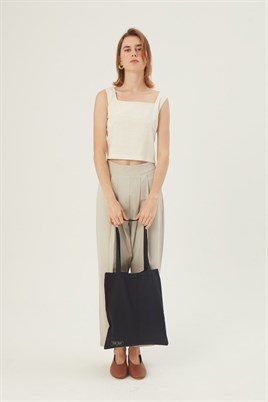 Pamuklu Shopper Çanta Lacivert