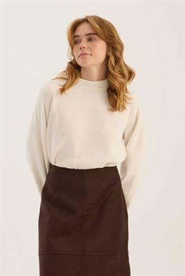 Parçalı Süet Etek Acı kahve