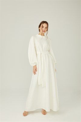 Parıltılı Elbise Ekru