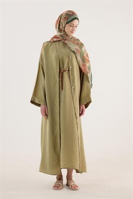 Pastel Çiçek Desenli Şal Yeşil