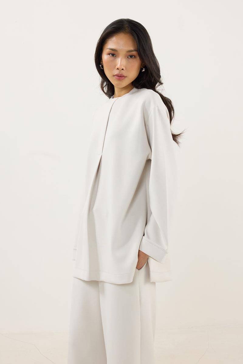 Pat Detaylı Modal Sweatshirt Taş