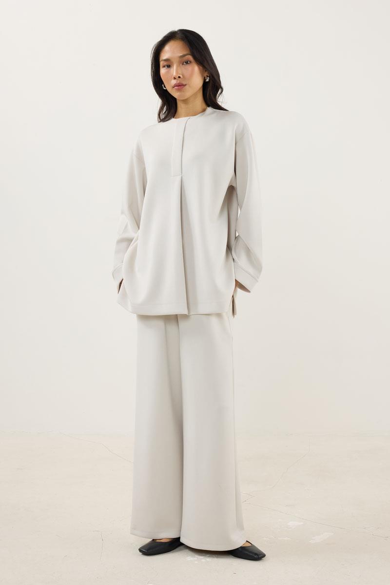 Pat Detaylı Modal Sweatshirt Taş