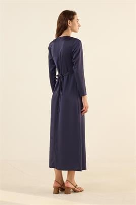 Pelerini Çıkabilen Gece Elbisesi Lacivert