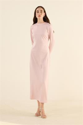 Pelerini Çıkabilen Gece Elbisesi Pudra