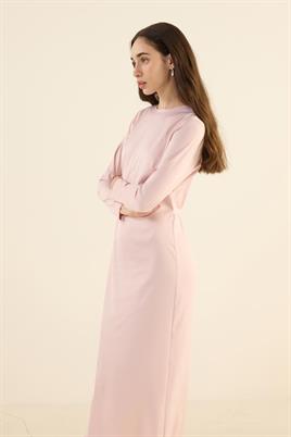 Pelerini Çıkabilen Gece Elbisesi Pudra