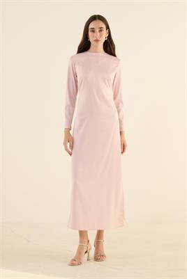 Pelerini Çıkabilen Gece Elbisesi Pudra