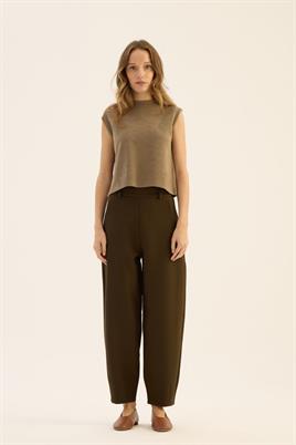 Pens Detaylı Pantolon Koyu Haki