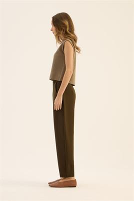 Pens Detaylı Pantolon Koyu Haki