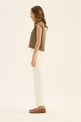 Pens Detaylı Pantolon Ekru