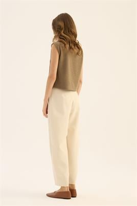Pens Detaylı Pantolon Krem